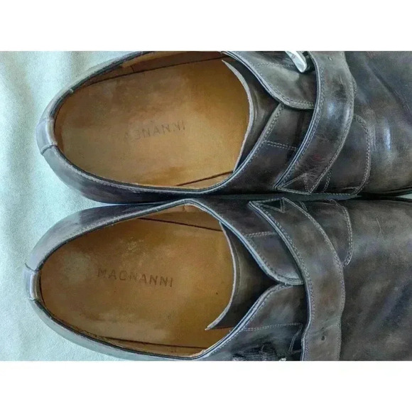 Magnanni Marco Cuero Single Monk Strap Gray Mens Dress 13276 Sz 10.5 M - Picture 10 of 16
